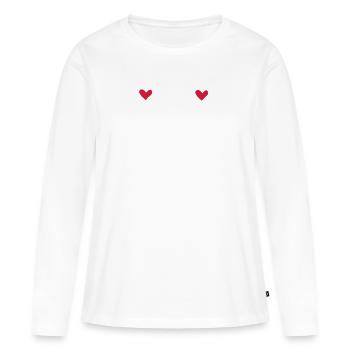 amour - T-shirt manches longues Premium bio Femme - blanc - Devant - Julia (174cm)