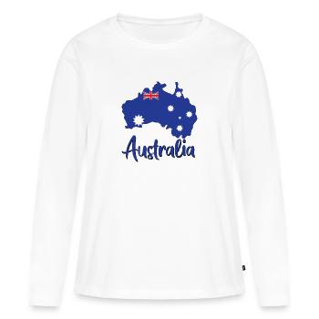 Australie - T-shirt manches longues Premium bio Femme - blanc - Devant - Julia (174cm)