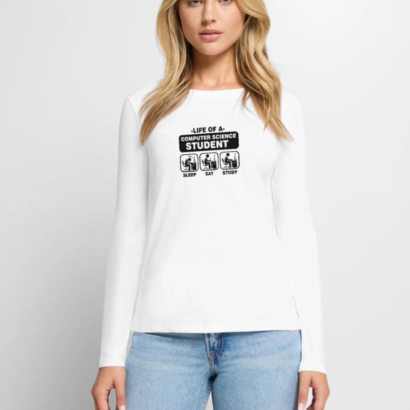 Student Informatik Programming Geschenk Nerd Admin Frauen Premium Bio Langarmshirt