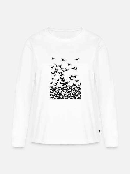 Bats - Frauen Premium Bio Langarmshirt - Weiß