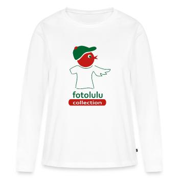 fotolulu collection - Frauen Premium Bio Langarmshirt - Weiß - Vorne - Julia (174cm)