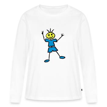 Collez le chiffre - T-shirt manches longues Premium bio Femme - blanc - Devant - Julia (174cm)
