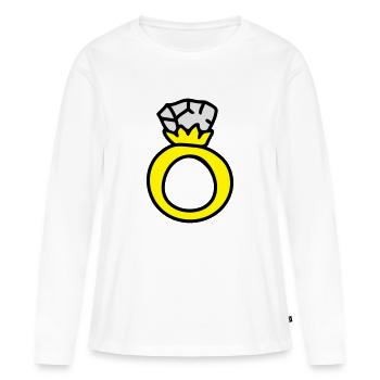Ring - Ehering 3 - Frauen Premium Bio Langarmshirt - Weiß - Vorne - Julia (174cm)