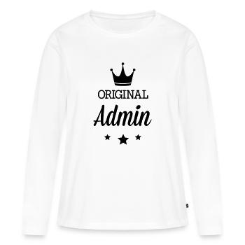 Original 3 étoiles luxe Admin - T-shirt manches longues Premium bio Femme - blanc - Devant - Julia (174cm)