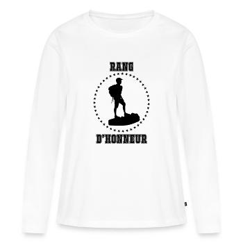Rang d'honneur - T-shirt manches longues Premium bio Femme - blanc - Devant - Julia (174cm)