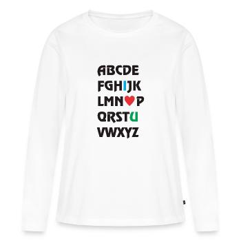 i love you - Women's Premium Organic Long Sleeve Shirt - white - Front - Julia (174cm)