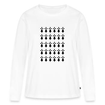 Hermine Britannien Flagge Breton - Frauen Premium Bio Langarmshirt - Weiß - Vorne - Julia (174cm)