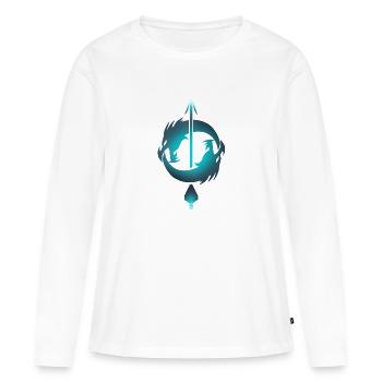 twins dragons - T-shirt manches longues Premium bio Femme - blanc - Devant - Julia (174cm)