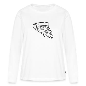 Pizza - quoi d'autre - T-shirt manches longues Premium bio Femme - blanc - Devant - Julia (174cm)
