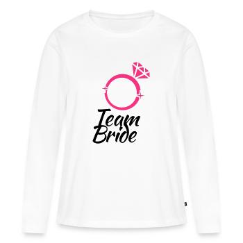 Fête des licenciés - T-shirt manches longues Premium bio Femme - blanc - Devant - Julia (174cm)