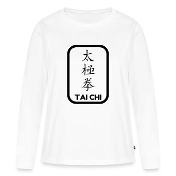 Taijiquan / Tai-Chi Chuan / Tai Chi / Tai-Chi - T-shirt manches longues Premium bio Femme - blanc - Devant - Julia (174cm)
