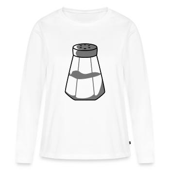 Conception de distributeur de sel - T-shirt manches longues Premium bio Femme - blanc - Devant - Julia (174cm)