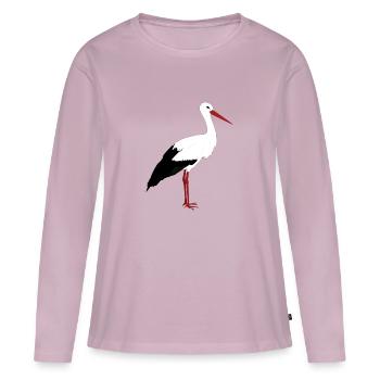 Stork stands - Women's Premium Organic Long Sleeve Shirt - dusky pink - Front - Julia (174cm)