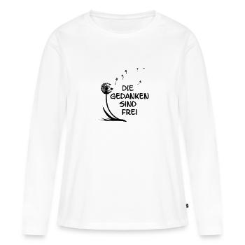 Die Gedanken sind Frei - Frauen Premium Bio Langarmshirt - Weiß - Vorne - Julia (174cm)