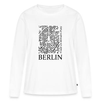 Berlin Friedrich Wilhelm Platz schwarz urbangrid - Frauen Premium Bio Langarmshirt - Weiß - Vorne - Julia (174cm)