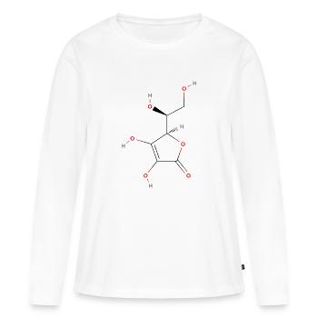 Molécule de vitamine C - Formule structurale colorée - T-shirt manches longues Premium bio Femme - blanc - Devant - Julia (174cm)