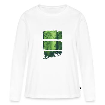 WALD - Frauen Premium Bio Langarmshirt - Weiß - Vorne - Julia (174cm)