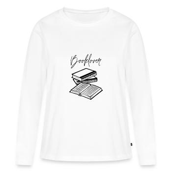 Booklover - Frauen Premium Bio Langarmshirt - Weiß - Vorne - Julia (174cm)