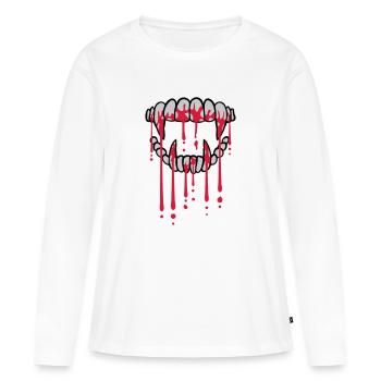 Blood drops vampire - Women's Premium Organic Long Sleeve Shirt - white - Front - Julia (174cm)