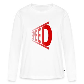 Speed - T-shirt manches longues Premium bio Femme - blanc - Devant - Julia (174cm)