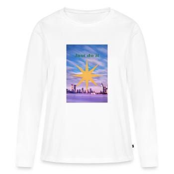 Just do it - Frauen Premium Bio Langarmshirt - Weiß - Vorne - Julia (174cm)