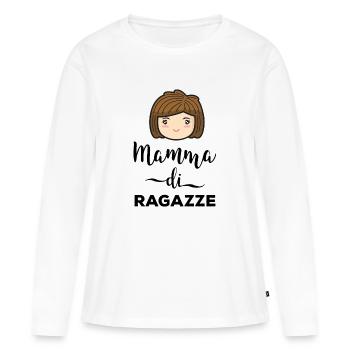 Maman de fille Mère Filles Fête des mères - T-shirt manches longues Premium bio Femme - blanc - Devant - Julia (174cm)