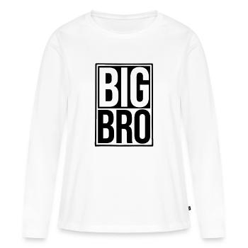 Big Bro Shield Logo - T-shirt manches longues Premium bio Femme - blanc - Devant - Julia (174cm)