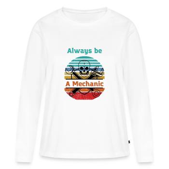 Mechanic forever Mechatronics technician Car lover - Women's Premium Organic Long Sleeve Shirt - white - Front - Julia (174cm)