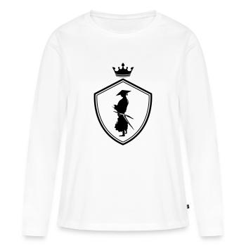 samurai warrior wappen - Frauen Premium Bio Langarmshirt - Weiß - Vorne - Julia (174cm)