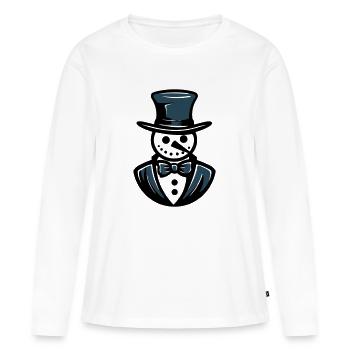 Bonhomme de neige Frosty Gentleman - T-shirt manches longues Premium bio Femme - blanc - Devant - Julia (174cm)
