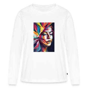 Abstraktes Bild - Frauen Premium Bio Langarmshirt - Weiß - Vorne - Julia (174cm)