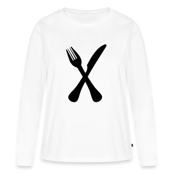 Couverts - T-shirt manches longues Premium bio Femme - blanc - Devant - Julia (174cm)