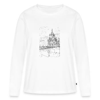 Kirche von Lajas - Frauen Premium Bio Langarmshirt - Weiß - Vorne - Julia (174cm)