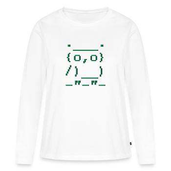 ascii-art: hibou - T-shirt manches longues Premium bio Femme - blanc - Devant - Julia (174cm)