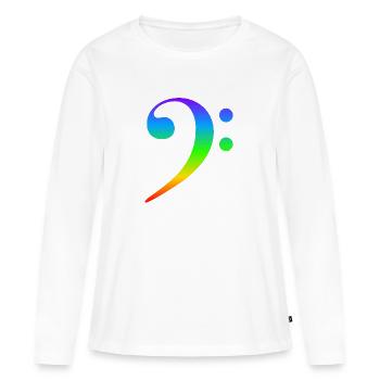 Clé de basse - T-shirt manches longues Premium bio Femme - blanc - Devant - Julia (174cm)