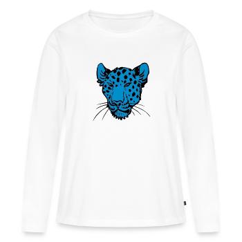 Leopard's head by Cheerful Madness!! - Women's Premium Organic Long Sleeve Shirt - white - Front - Julia (174cm)
