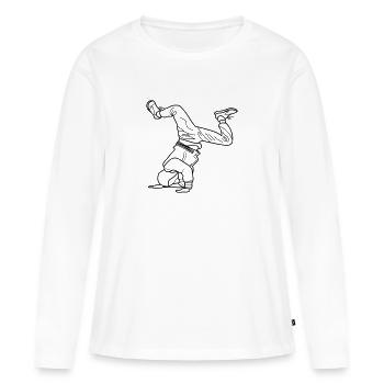 B Boy B-Boy Elbow Freeze noir break dance - T-shirt manches longues Premium bio Femme - blanc - Devant - Julia (174cm)