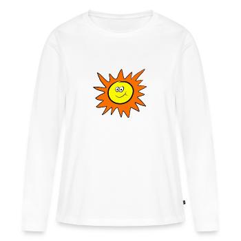 soleil - T-shirt manches longues Premium bio Femme - blanc - Devant - Julia (174cm)