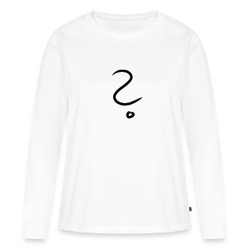 point d'interrogation - T-shirt manches longues Premium bio Femme - blanc - Devant - Julia (174cm)