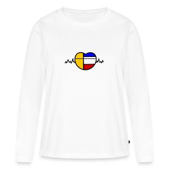 Cœur Hommage à Mirò - T-shirt manches longues Premium bio Femme - blanc - Devant - Julia (174cm)
