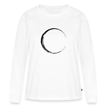 Symbole cercle de grunge forme - T-shirt manches longues Premium bio Femme - blanc - Devant - Julia (174cm)