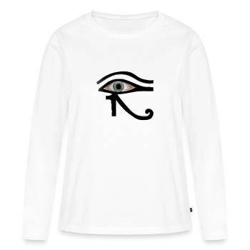 The eye of Horus - Women's Premium Organic Long Sleeve Shirt - white - Front - Julia (174cm)
