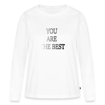 Tu es le meilleur - T-shirt manches longues Premium bio Femme - blanc - Devant - Julia (174cm)