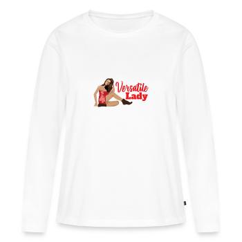 Aircraft Nose Art Polyvalente Dame - Idée cadeau - T-shirt manches longues Premium bio Femme - blanc - Devant - Julia (174cm)