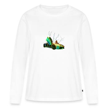 Lambo Aventador Storm Vert Troll - T-shirt manches longues Premium bio Femme - blanc - Devant - Julia (174cm)