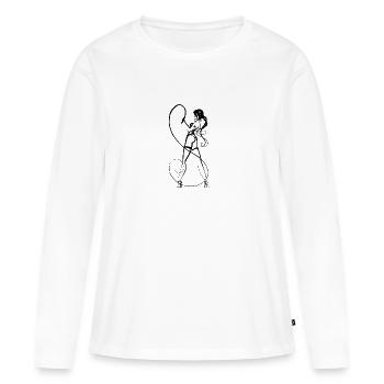 Domina - T-shirt manches longues Premium bio Femme - blanc - Devant - Julia (174cm)