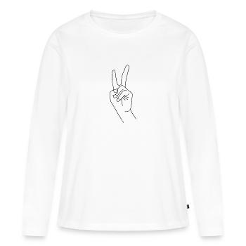 Peace - T-shirt manches longues Premium bio Femme - blanc - Devant - Julia (174cm)