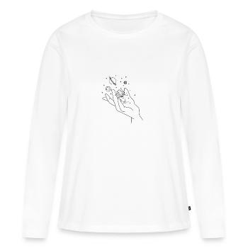 planète - T-shirt manches longues Premium bio Femme - blanc - Devant - Julia (174cm)
