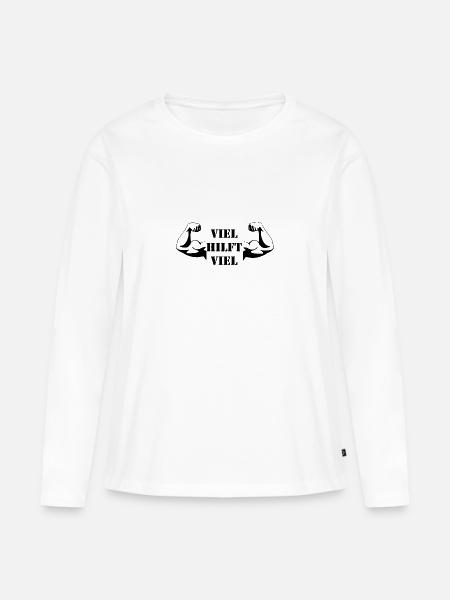 Viel Hilft Viel - Frauen Premium Bio Langarmshirt - Weiß