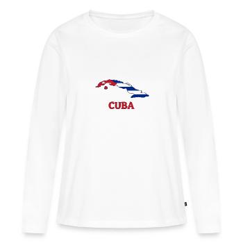 Cuba - T-shirt manches longues Premium bio Femme - blanc - Devant - Julia (174cm)